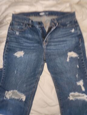 Old Navy Boyfriend Mid Rise Distressed Blue Jeans Size 8